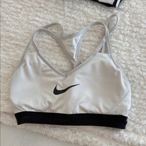 Nike Women's White and Black Sports Bra
